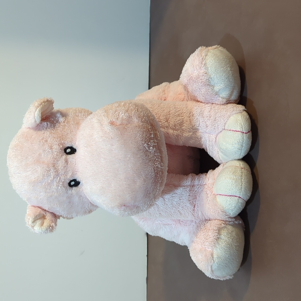 Toys R Us Hippo Plush Stuffed Animal Baby Pink Soft Sewn Eyes 2015